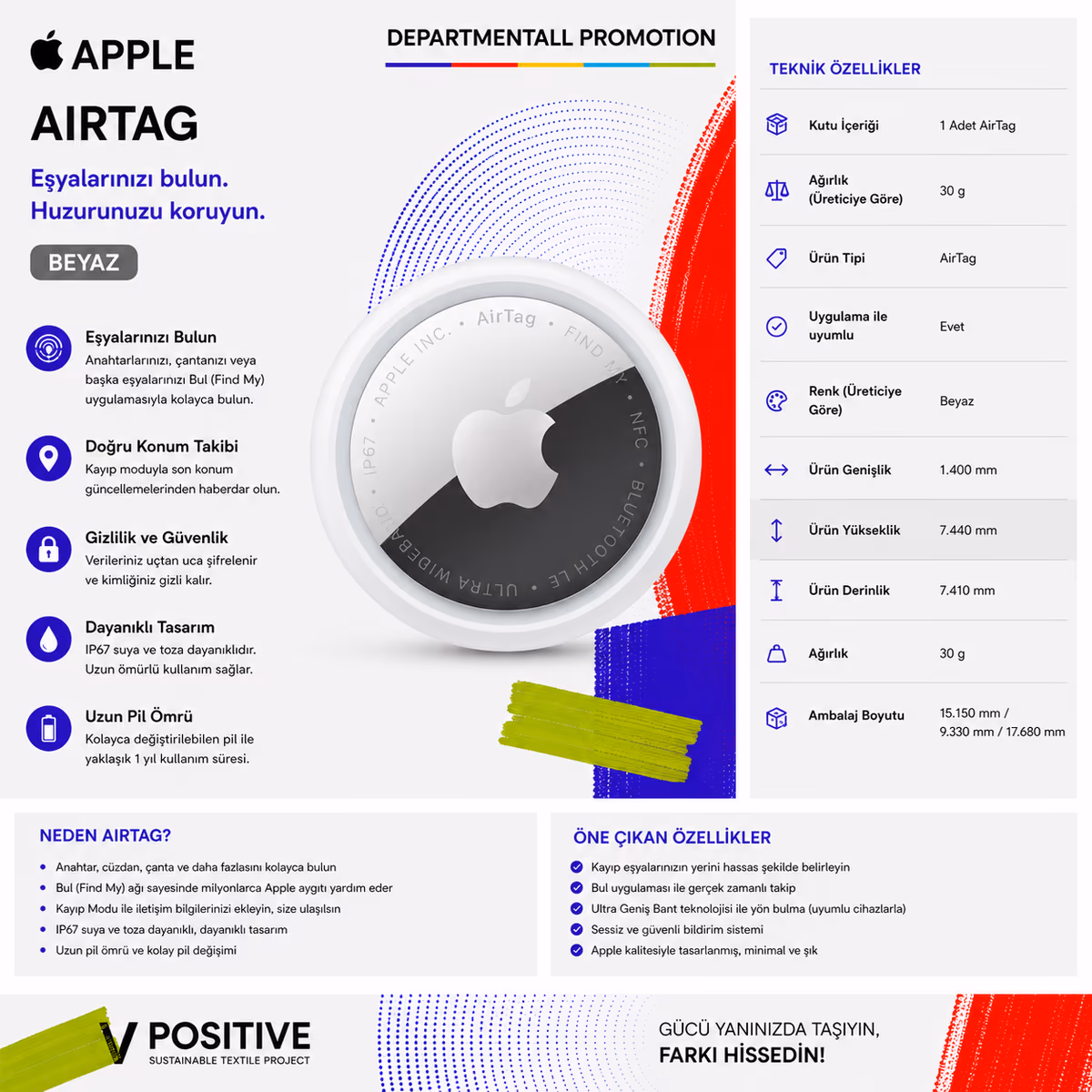 Apple AirTag (2. Nesil) · Beyaz