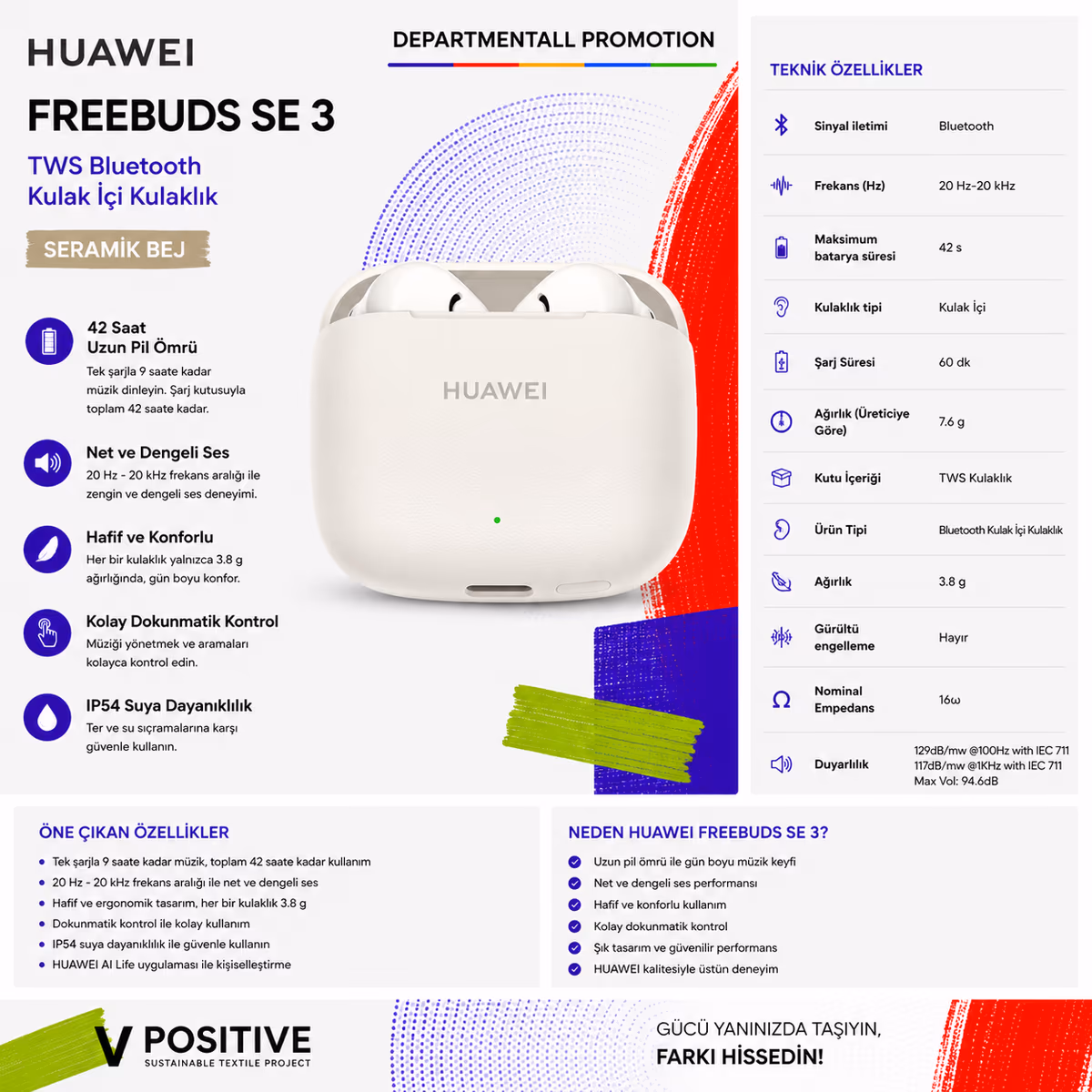 Huawei Freebuds SE 3 · Krem 