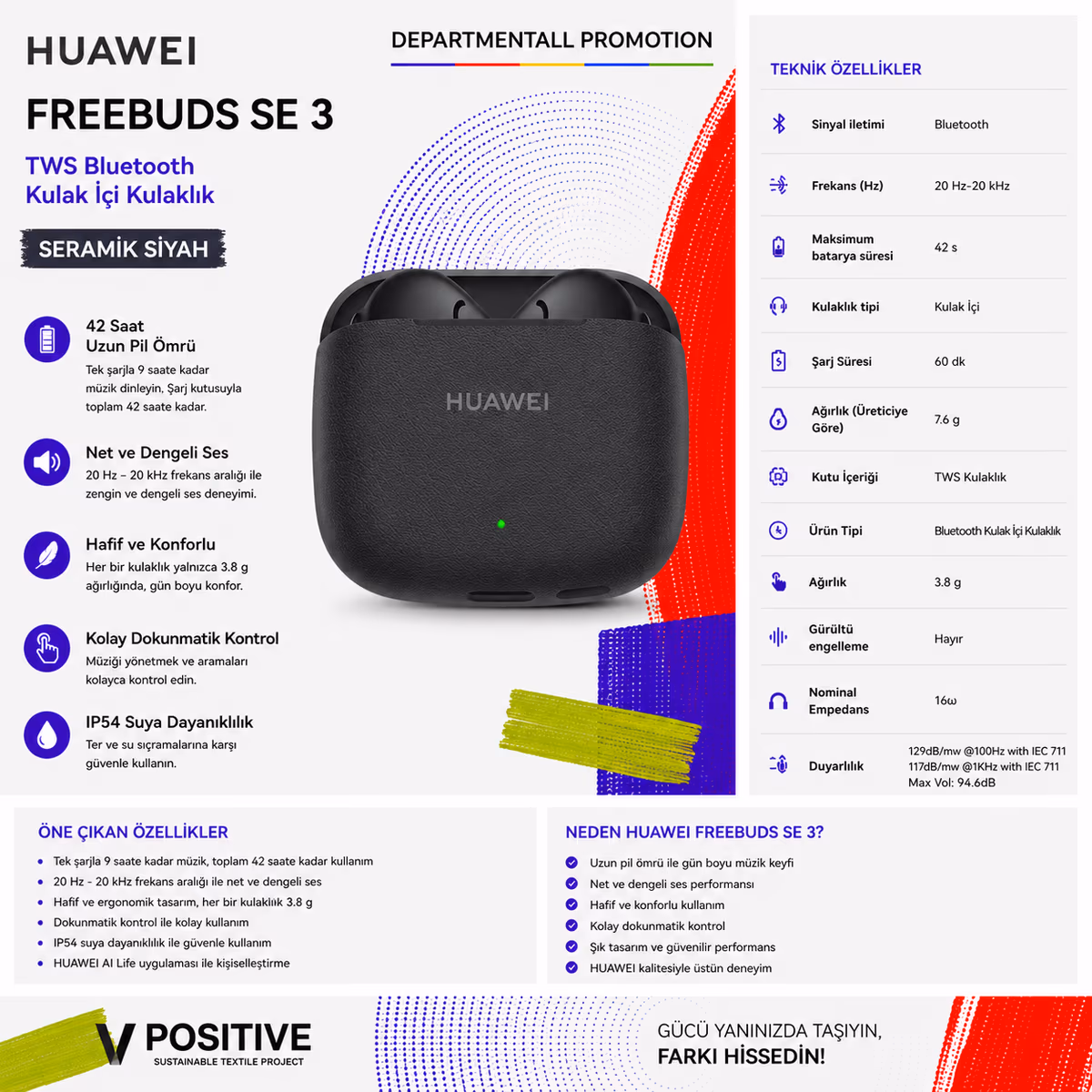 Huawei Freebuds SE 3 · Seramik Siyah 