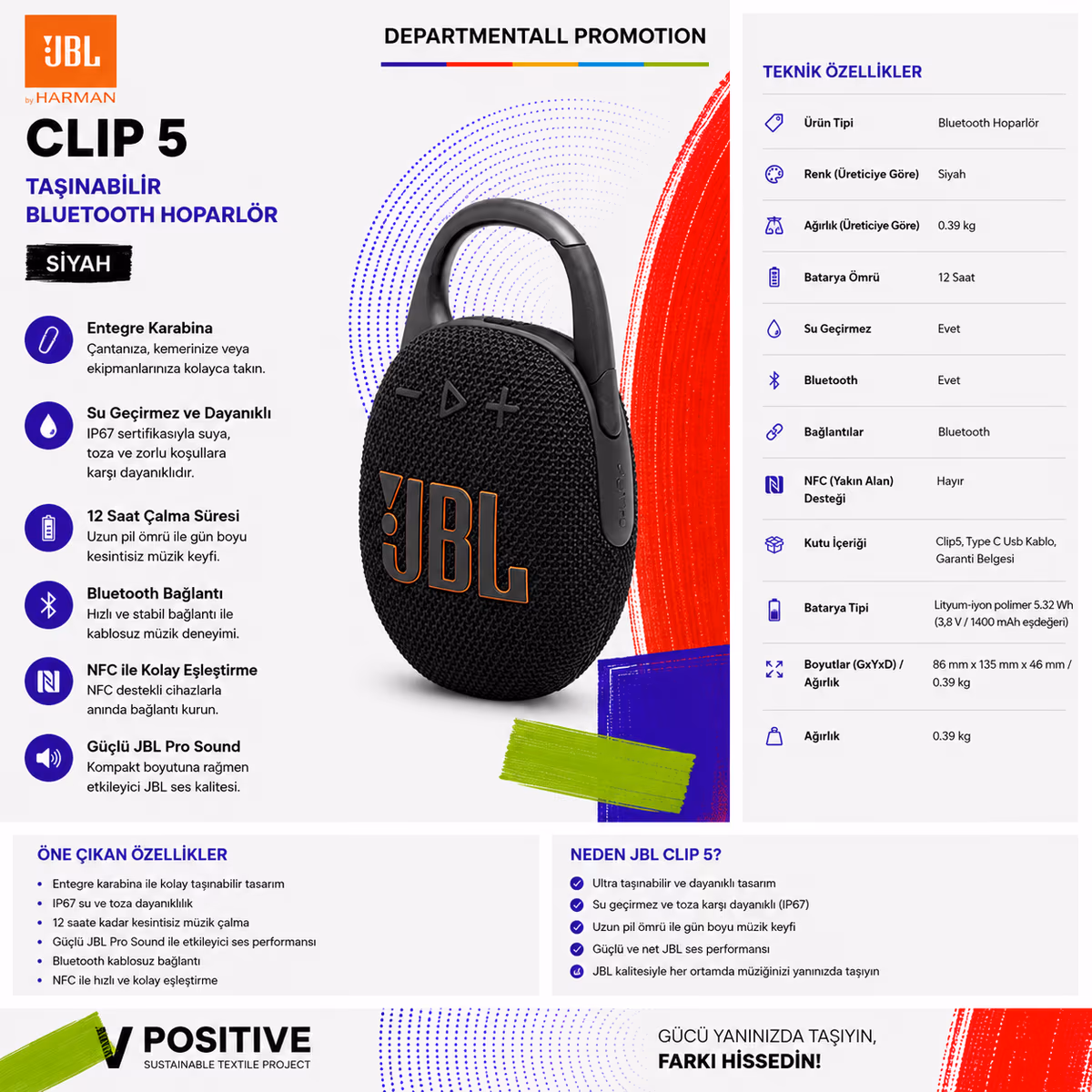 JBL Clip 5 · Siyah