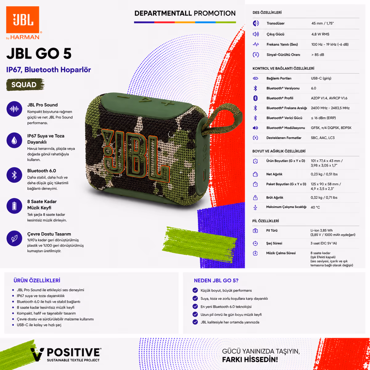 JBL Go 5 · Squad (Kamuflaj) 