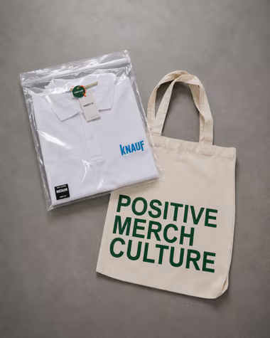Knauf için Positive Studio merch üretimi