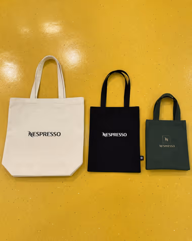 Nespresso için Positive Studio merch üretimi