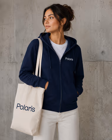 Polaris için Positive Studio merch üretimi