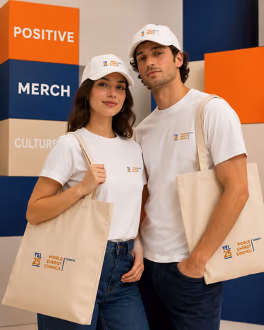 World Energy Council için Positive Studio merch üretimi