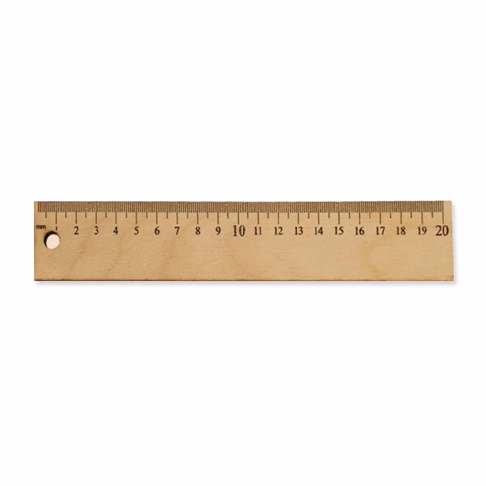 Ahşap Cetvel (20 cm) - Naturel