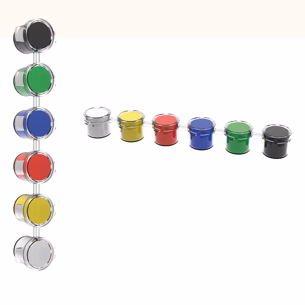 4 ml 6 Renkli Guaj Boyası - Şeffaf / 4 ML
