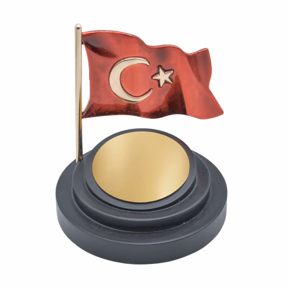 Masaüstü Bayraklı İsimlik - Siyah