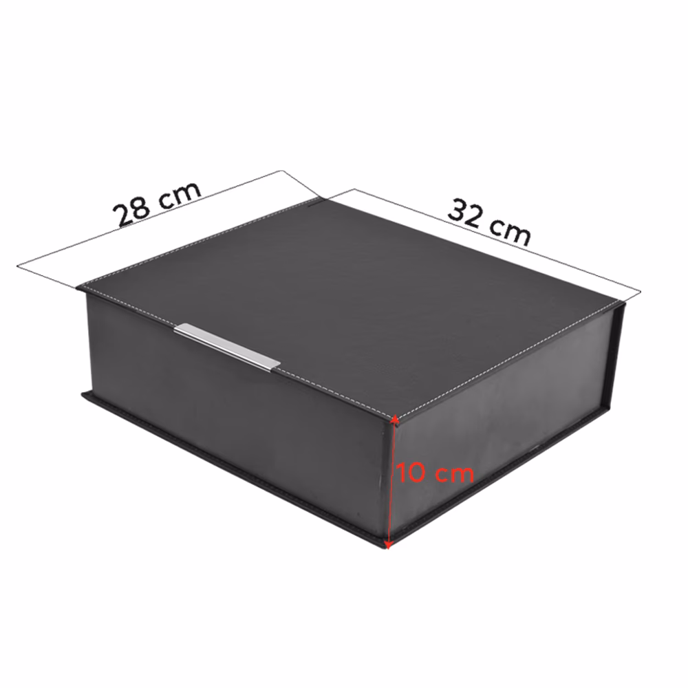 Suni Deri (Plastik kasa) Set Kutusu (32x28,5x10 cm) - Siyah
