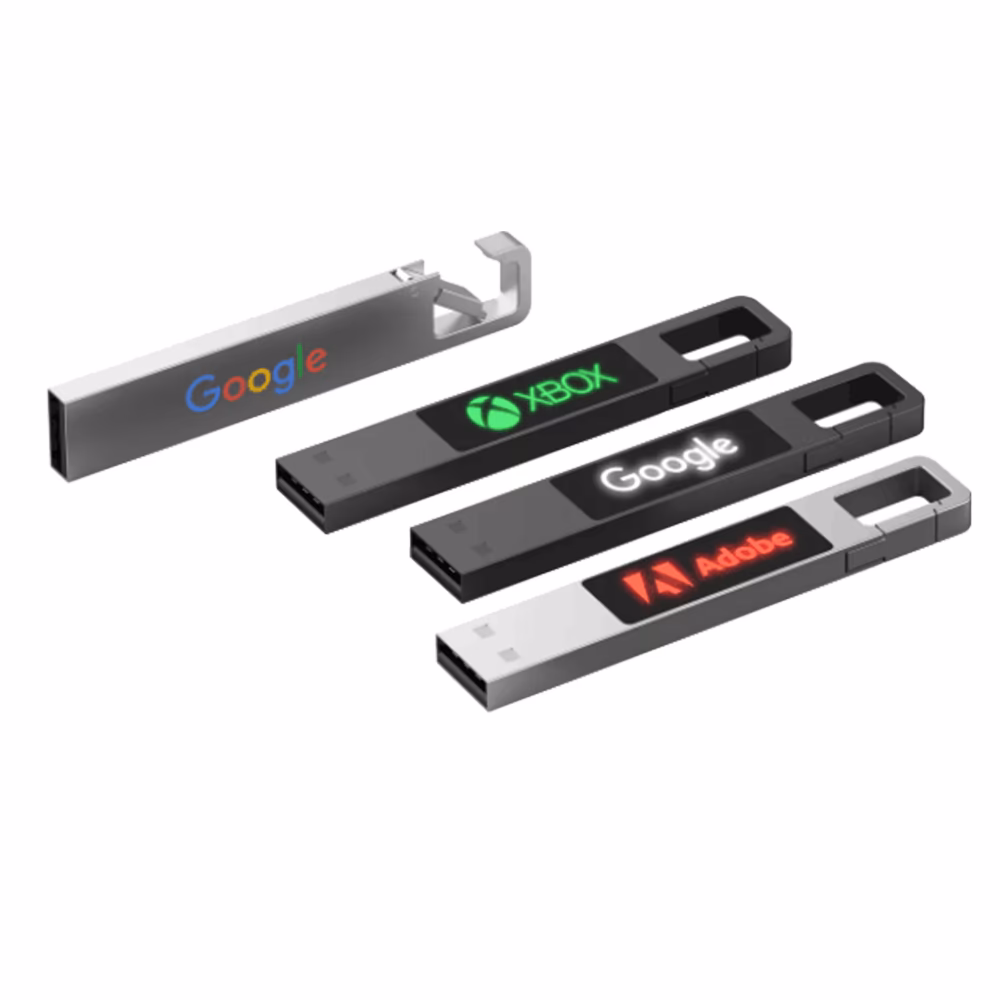 64 GB Metal Işıklı USB Bellek - Siyah / 64 GB