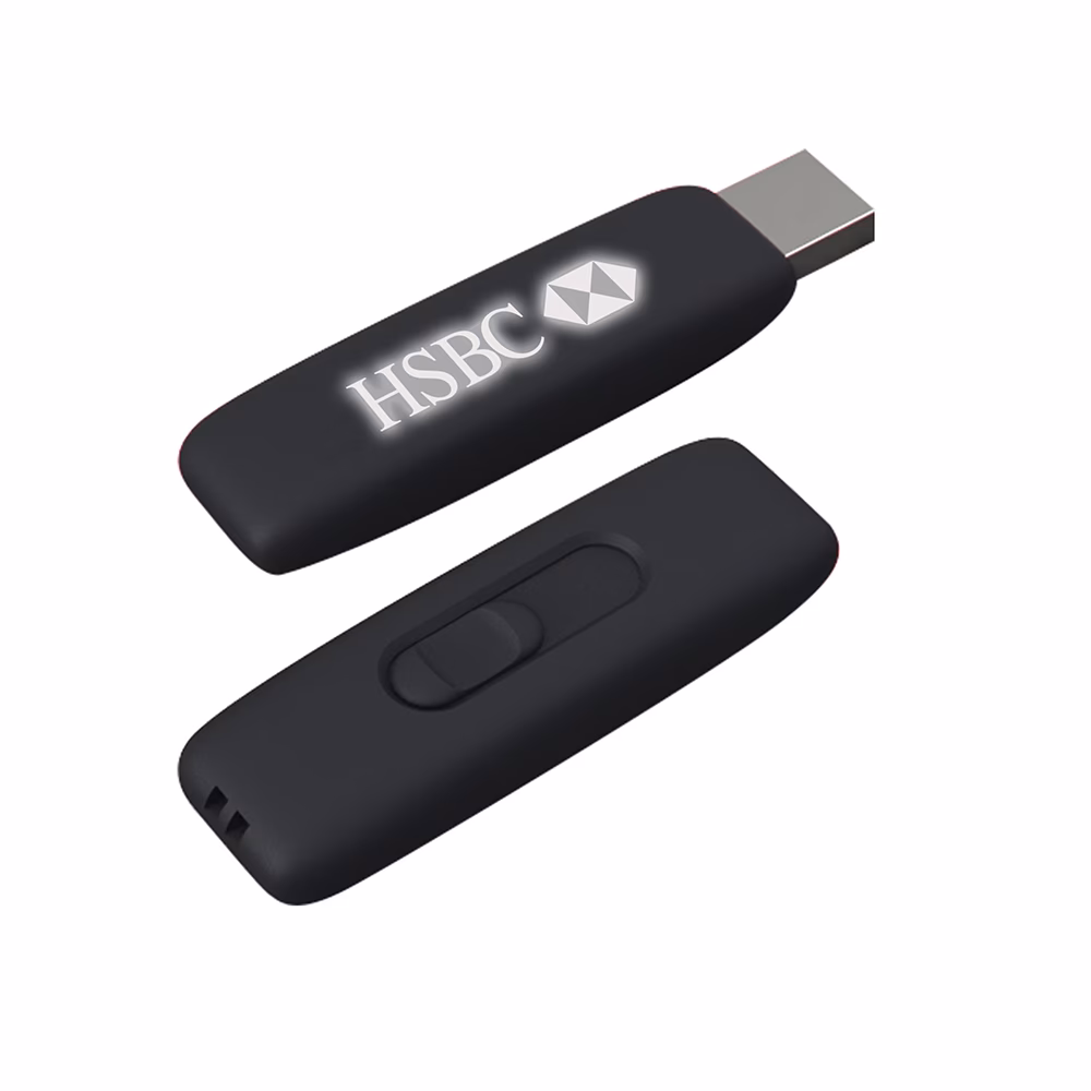 64 GB Rubber Işıklı USB Bellek - Siyah / 64 GB