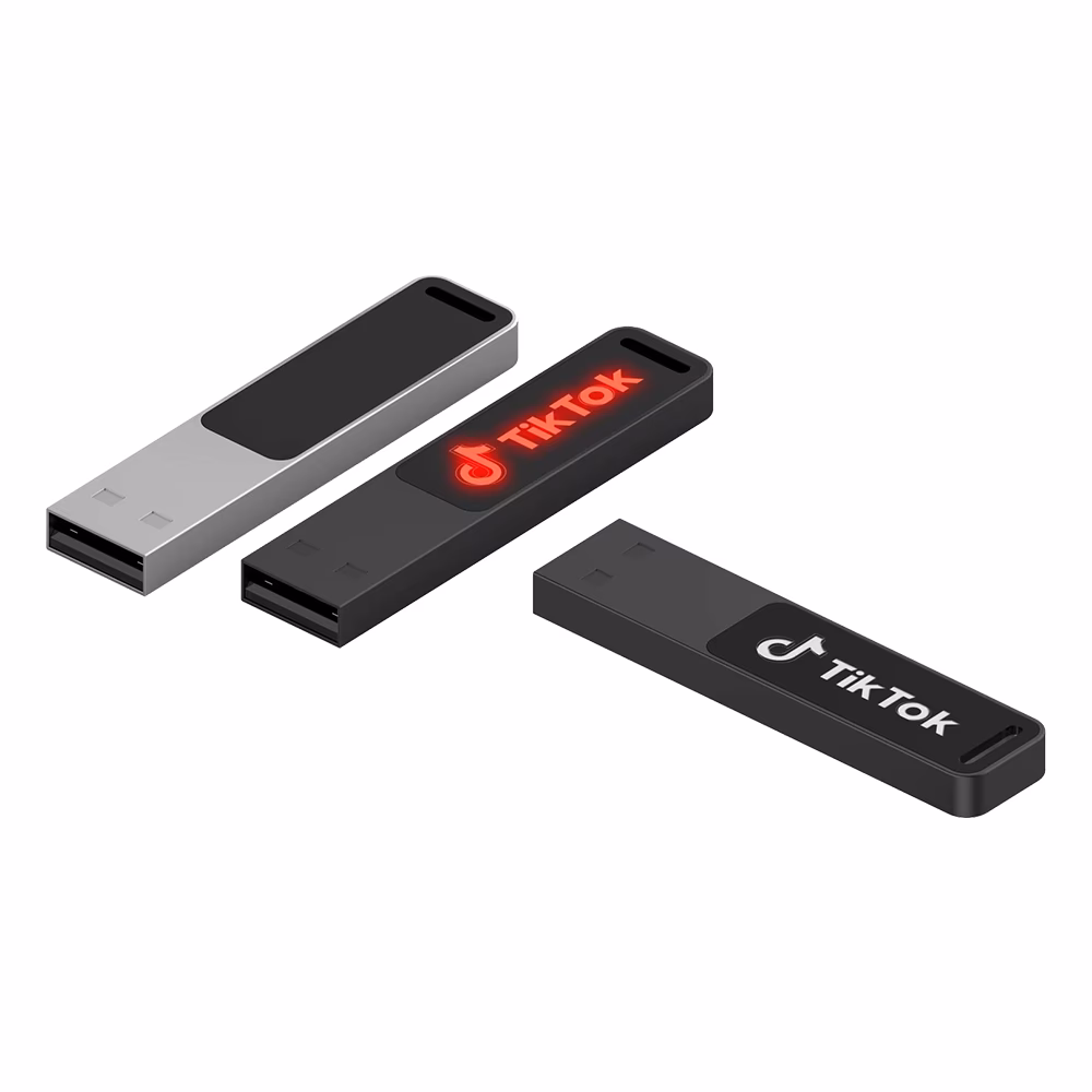 64 GB Metal Işıklı USB Bellek - Siyah / 64 GB