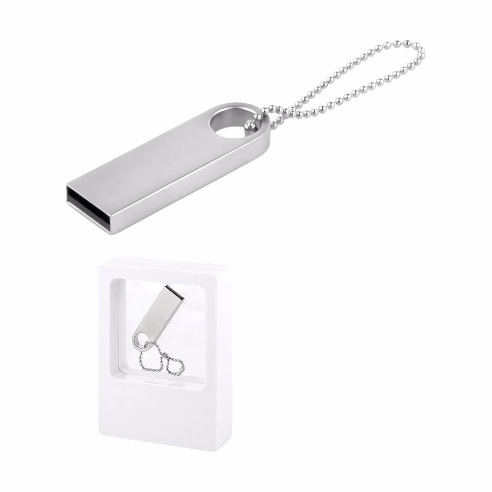 64 GB Metal Anahtarlık USB Bellek - Gümüş / 64 GB