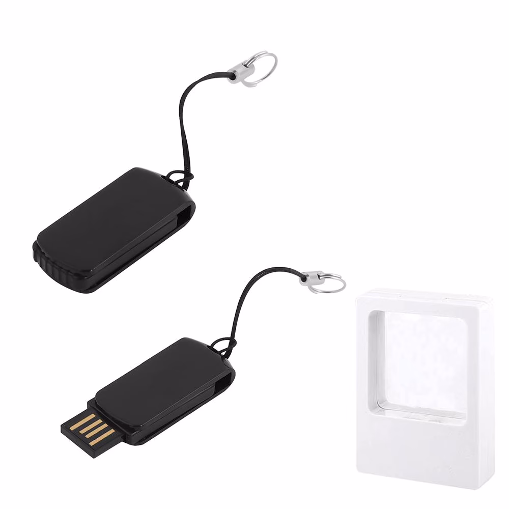 8 GB Döner Mekanizmalı Plastik USB Bellek - Siyah / 8 GB