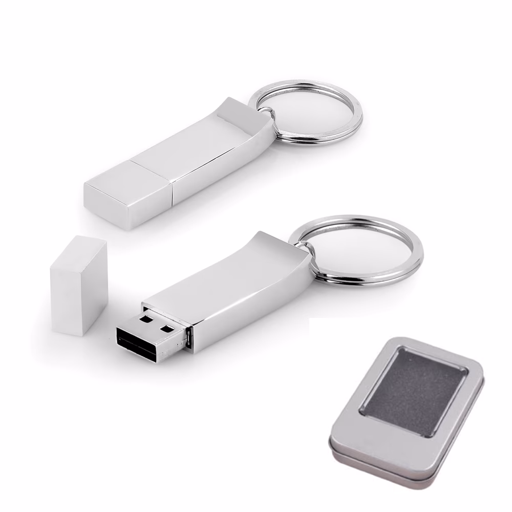 16 GB Metal Anahtarlık USB Bellek - Gümüş / 16 GB