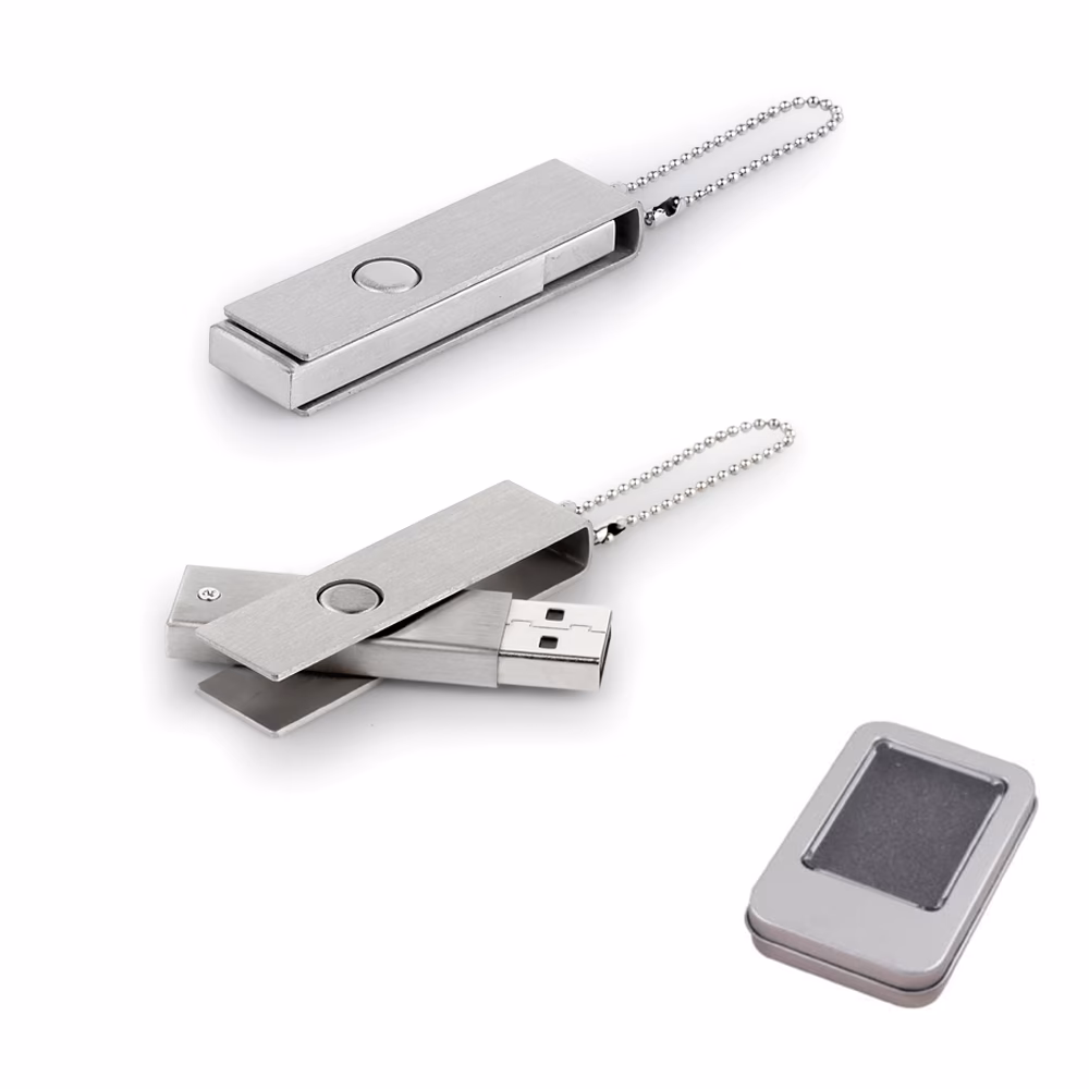 16 GB Metal Anahtarlık USB Bellek - Gümüş / 16 GB
