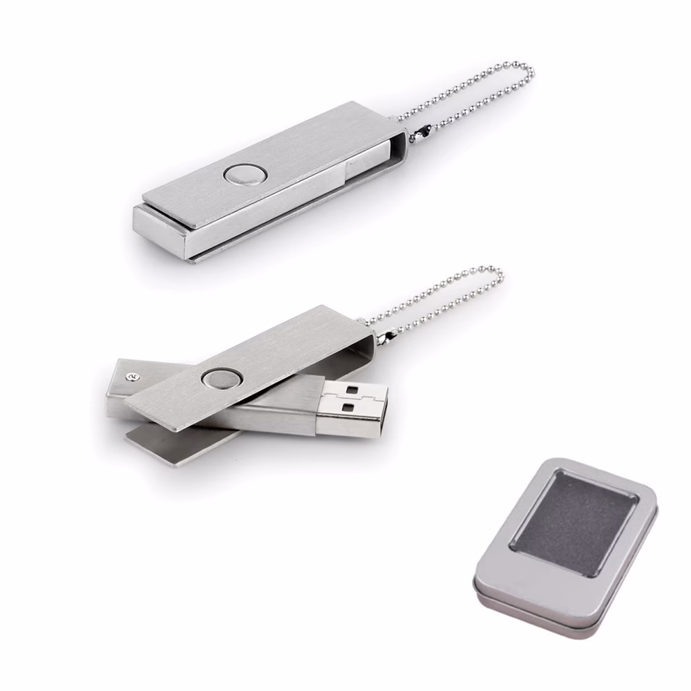 8 GB Metal Anahtarlık USB Bellek - Gümüş / 8 GB