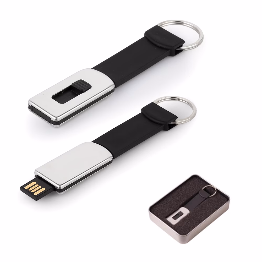 8 GB Metal Anahtarlık USB Bellek - Siyah / 8 GB