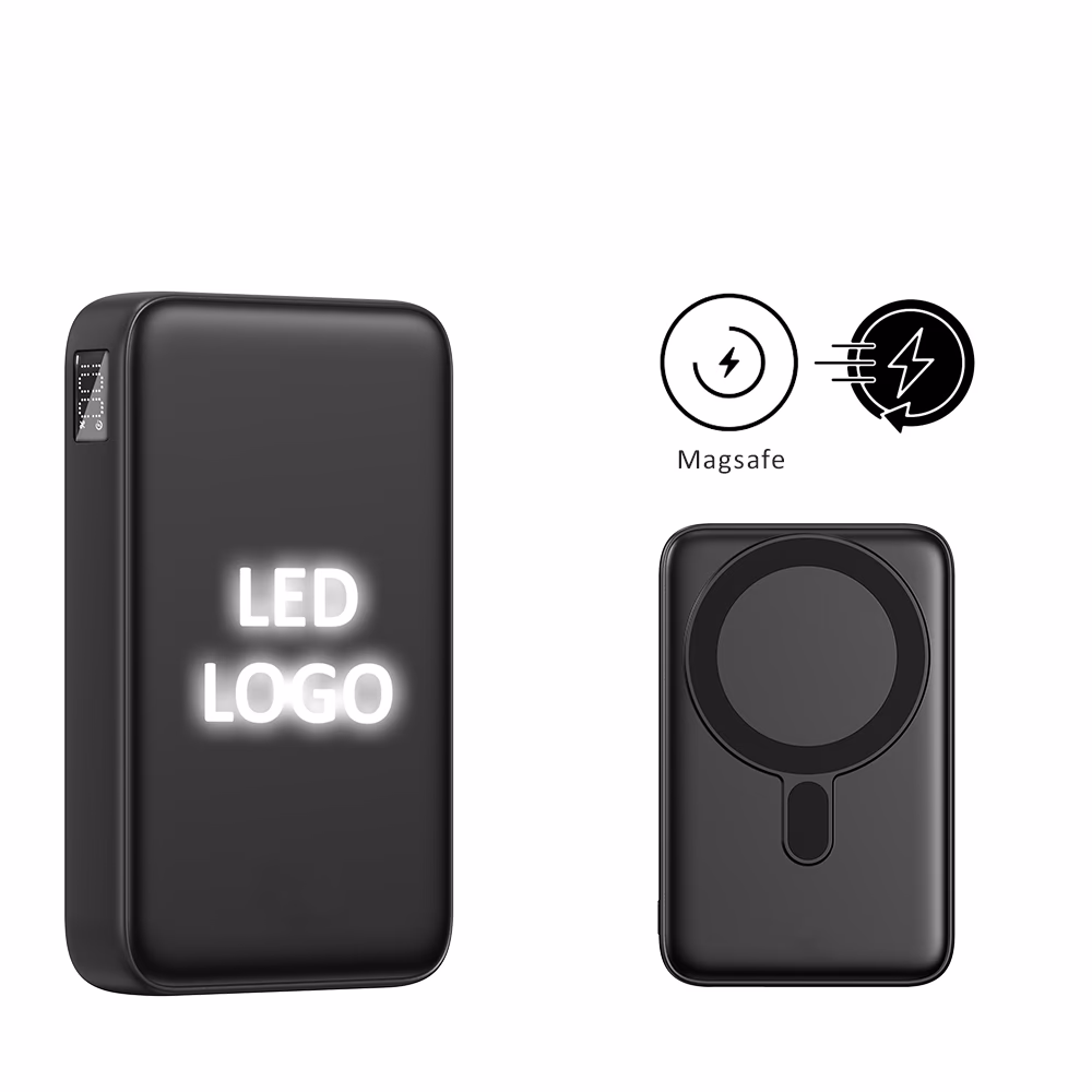 Powerbank 10000 mAh ( Işıklı Magsafe & 22.5w Hızlı Şarj  ) - SİYAH