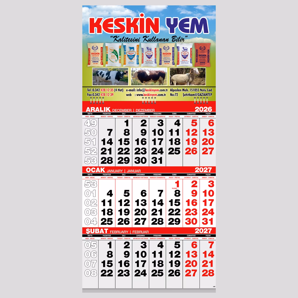 Ekonomik Küçük Boy Gemici Takvim