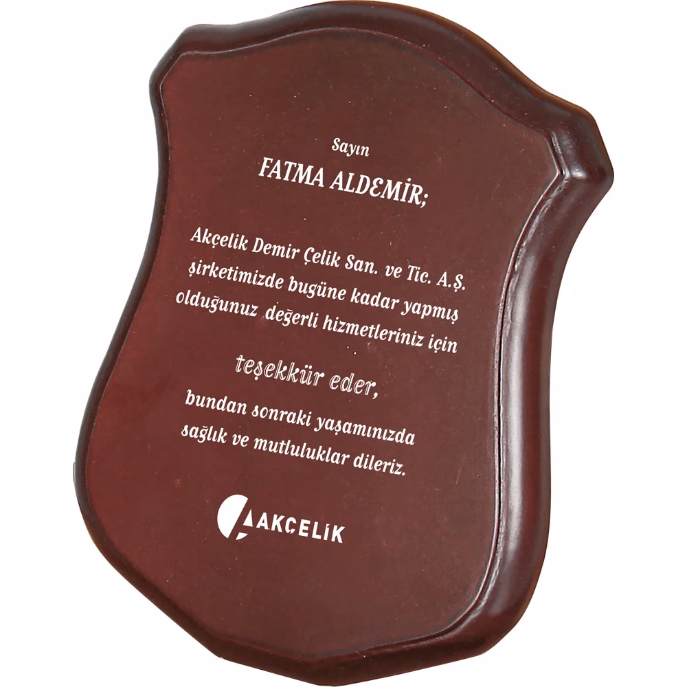 Ahşap Plaket - 12 x 19 cm