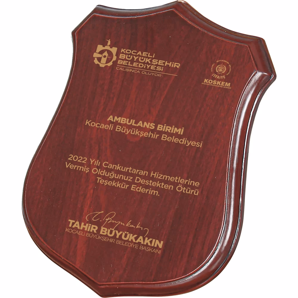 Ahşap Plaket - 20 x 24 cm