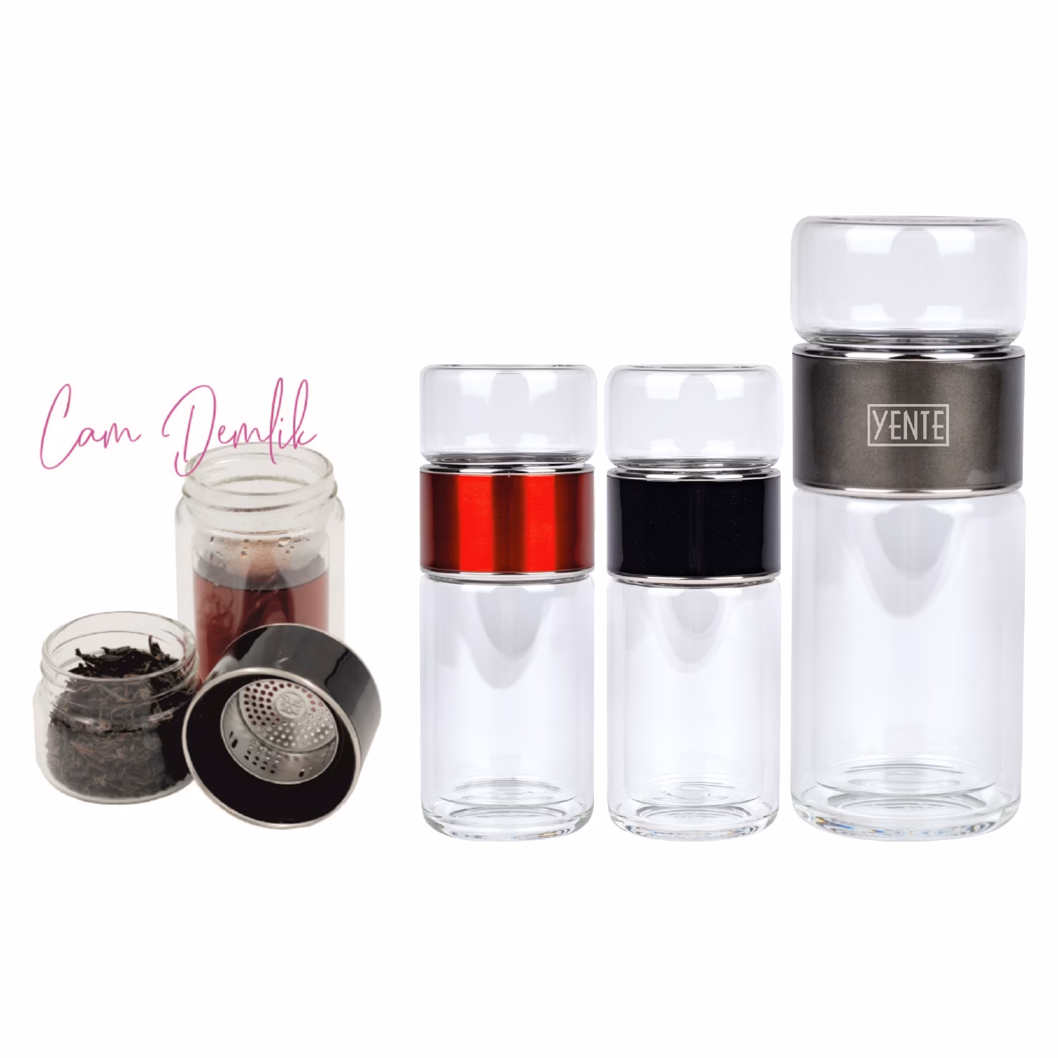 Süzgeçli Cam Demlik 350 Ml
