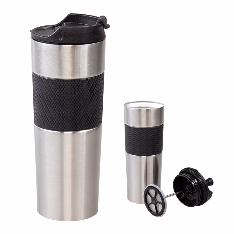 French Press Çelik Termos / 450 ml - Krom / 450 ML