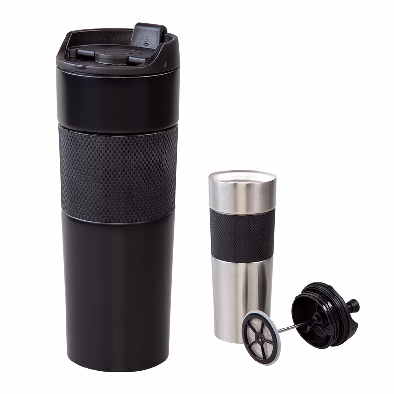 French Press Çelik Termos / 450 ml - Siyah / 450 ML