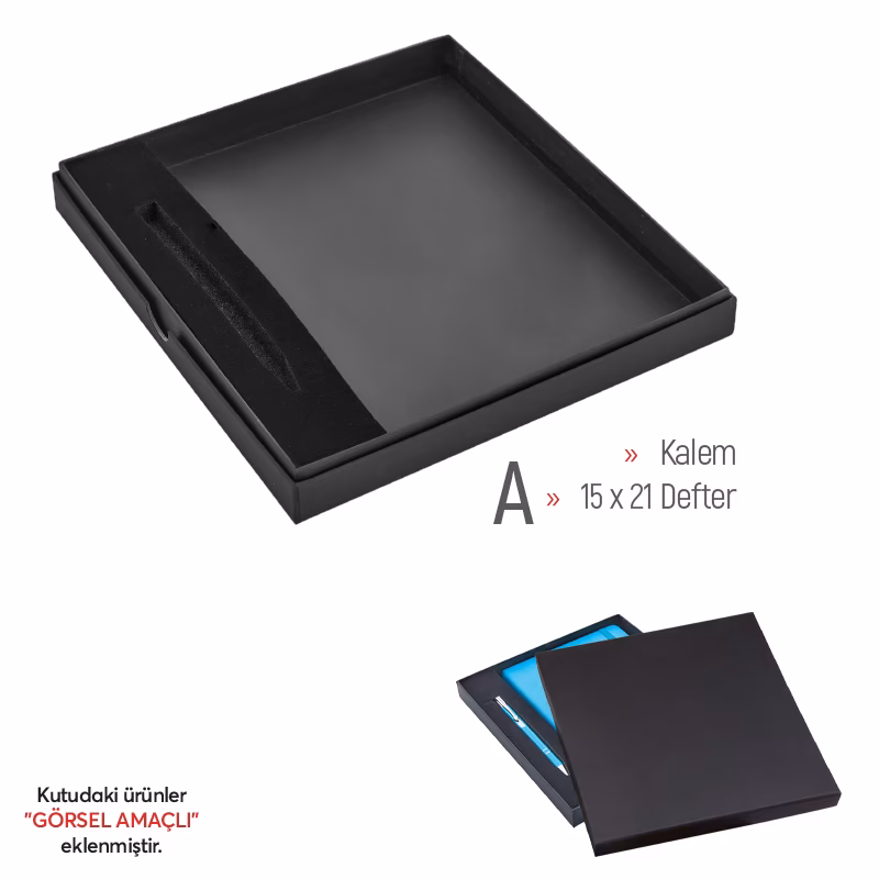 KT-941 Hediye Set Kutusu - Siyah-K(Kalemli)