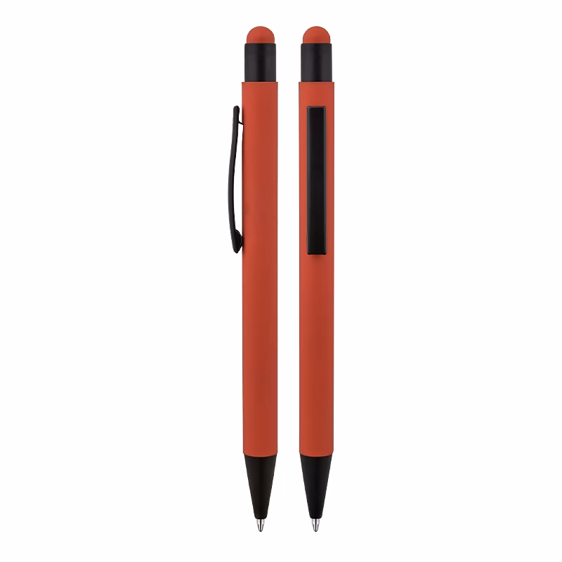 1027 Metal Tükenmez Touchpen Rubber Gövde Kalem