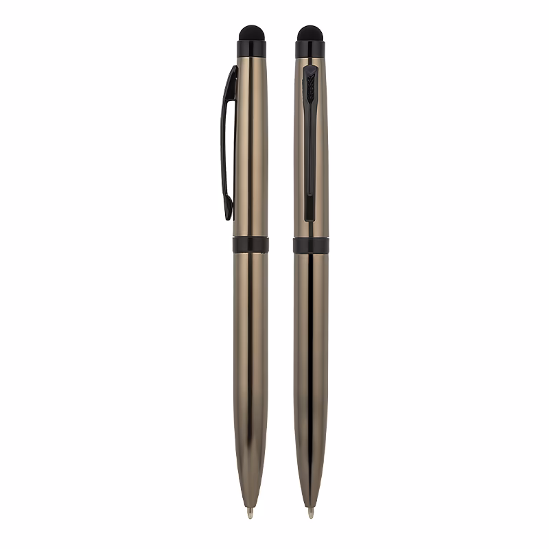 Metal Tükenmez Touchpen Kalem - Füme