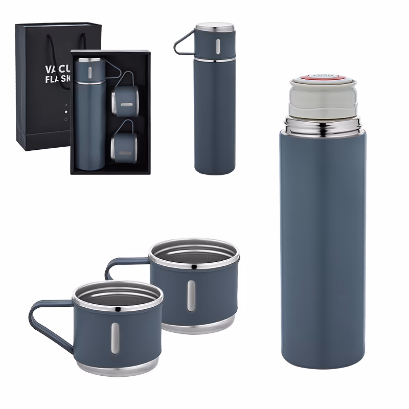 Çelik 3'lü Termos Set / 500 ml - Gri / 500 ML