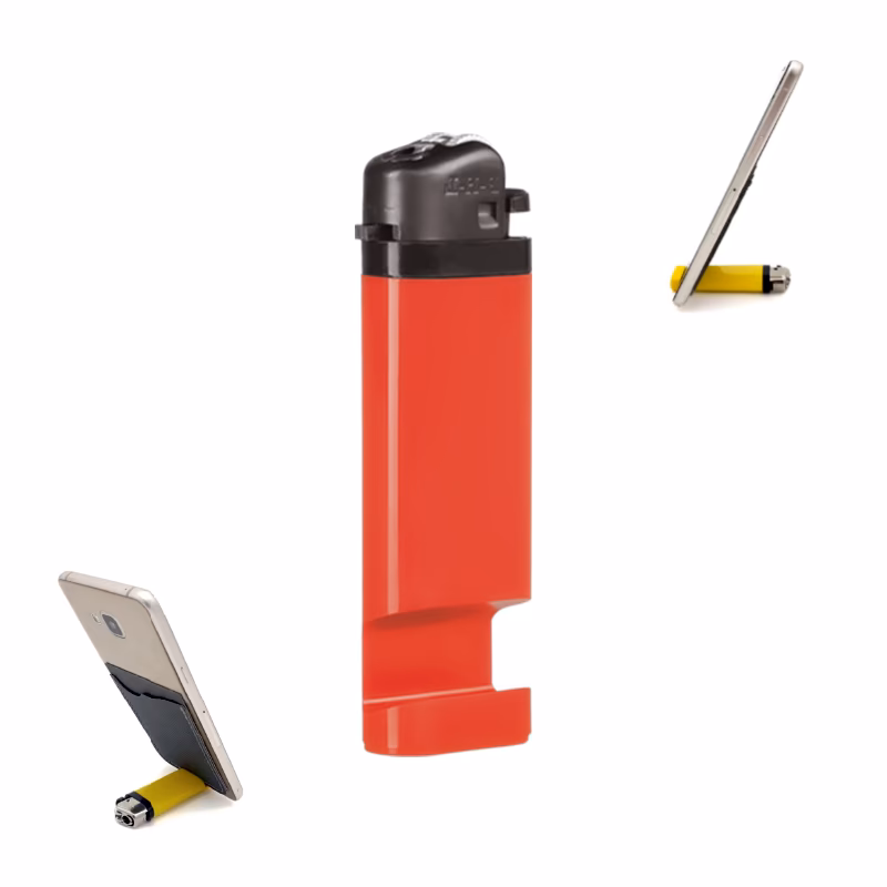 PHL-365 Telefon Standlı Taşlı Sibopsuz Çakmak - Kırmızı