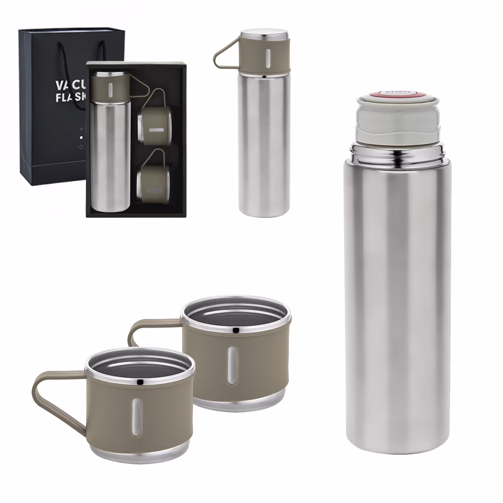 Çelik 3'lü Termos Set / 500 ml - Krom / 500 ML