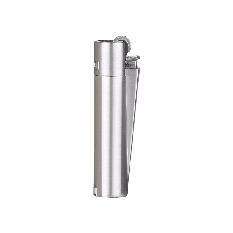 MT-101 Clipper Metal Siboplu Çakmak - Saten-Silver