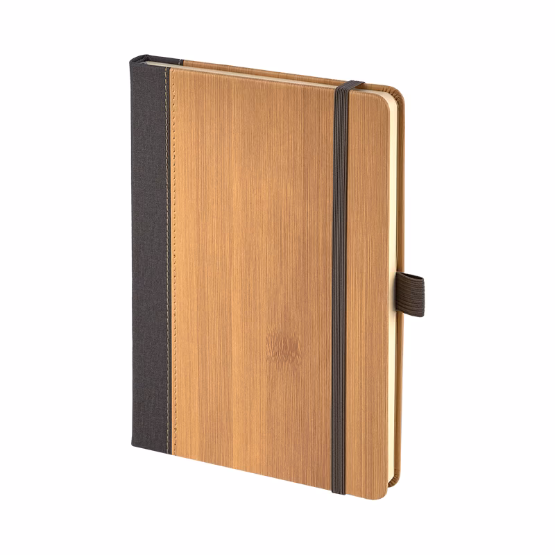 15 x 21 Termo Deri Bambu Defter - Gri
