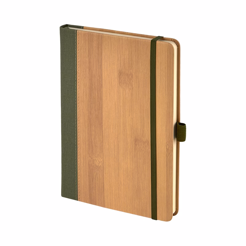 15 x 21 Termo Deri Bambu Defter - Yeşil
