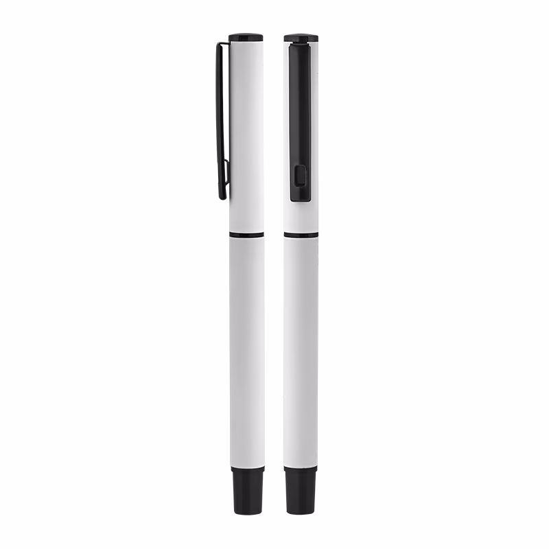 BELEK Metal Roller Süper Jel Refil Kalem Ruber - Beyaz
