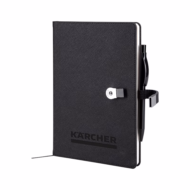 15 x 21 Termo Deri̇ USB'li Defter - Siyah