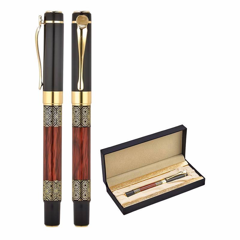 1217-KR Metal Roller Kalem Seti - Siyah-Gold