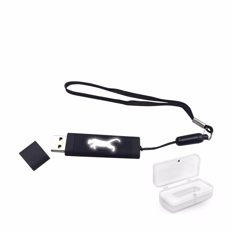 F-200-32 32 GB Işıklı Rubber Usb - Siyah - Beyaz Işık / 32 GB