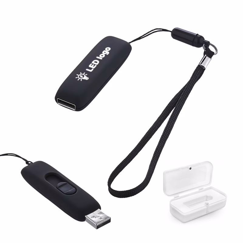 F-203-32 32 GB Işıklı Rubber Usb - Siyah - Beyaz Işık / 32 GB