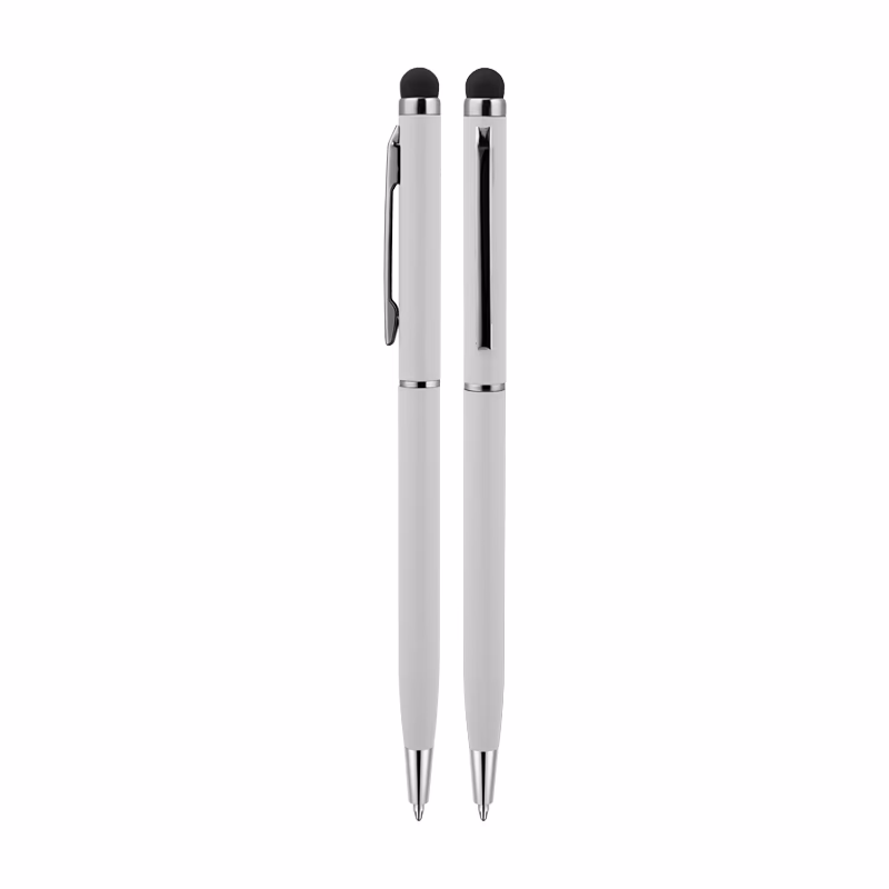 587 Metal Tükenmez Touchpen Kalem - Beyaz