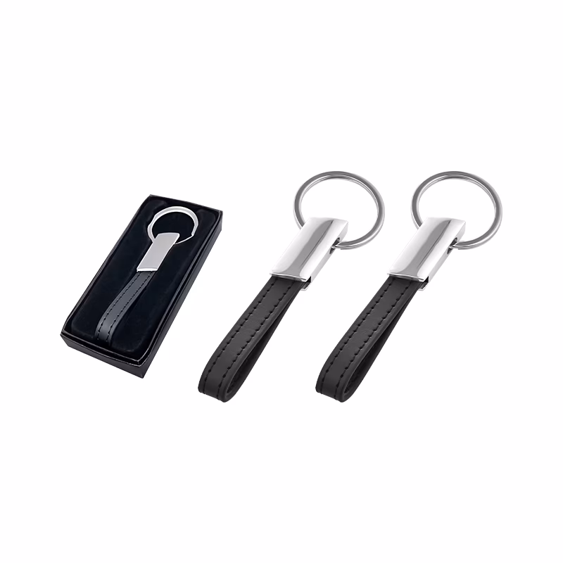 Çift Taraflı Metal Anahtarlık - Silver - Siyah