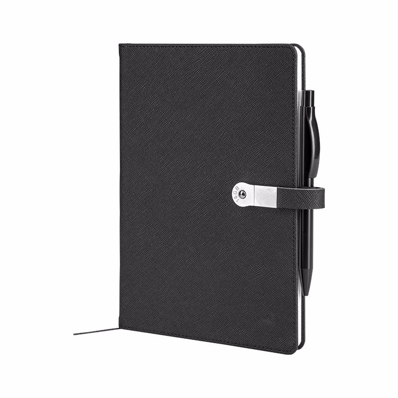 15 x 21 Termo Deri USB'li Defter - Siyah