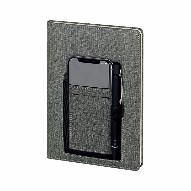 15 x 21 Termo Deri Defter (Ivory Kağıt) - Gri