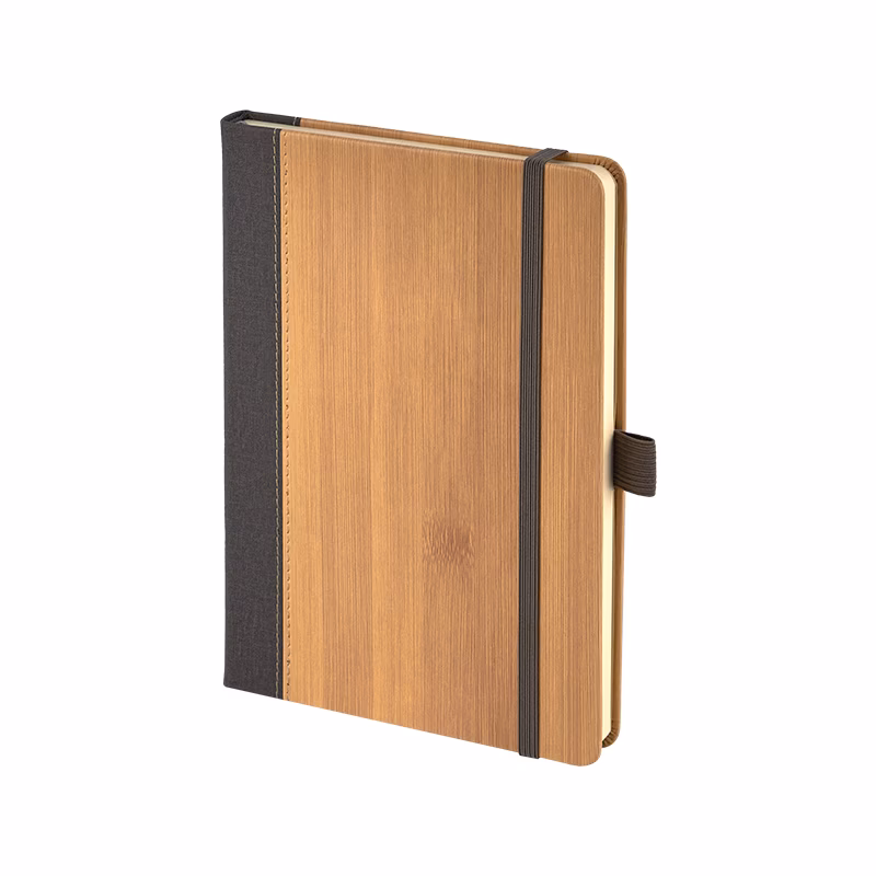 15 x 21 Termo Deri Bambu Defter - Gri