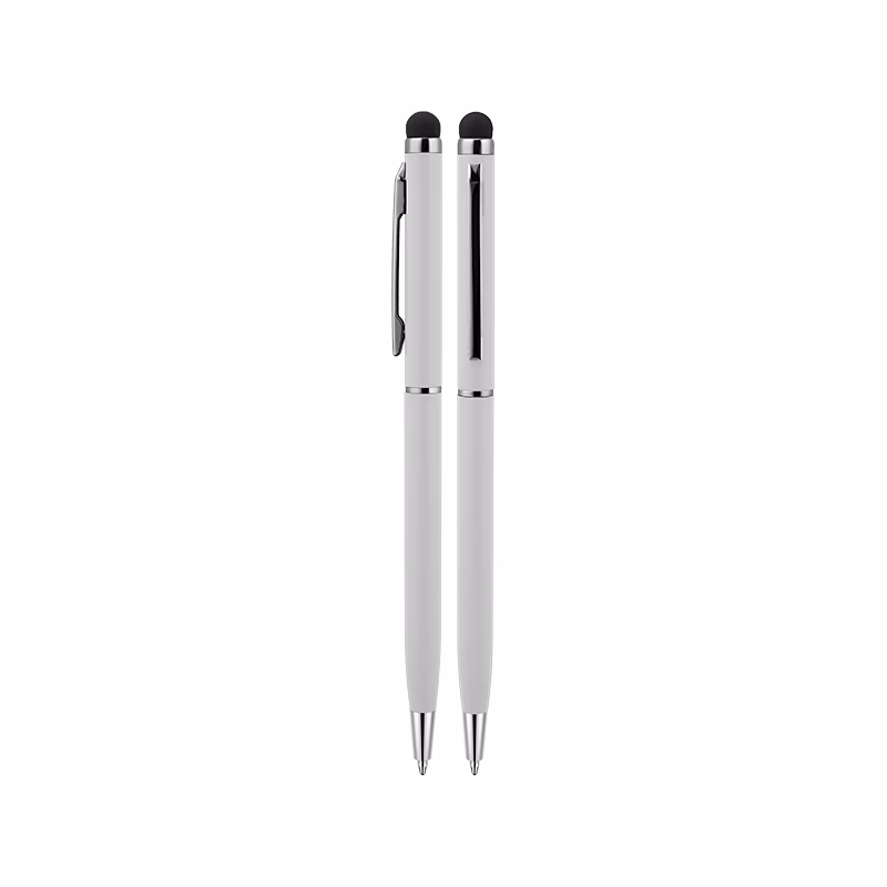 Metal Tükenmez Touchpen Kalem - Beyaz